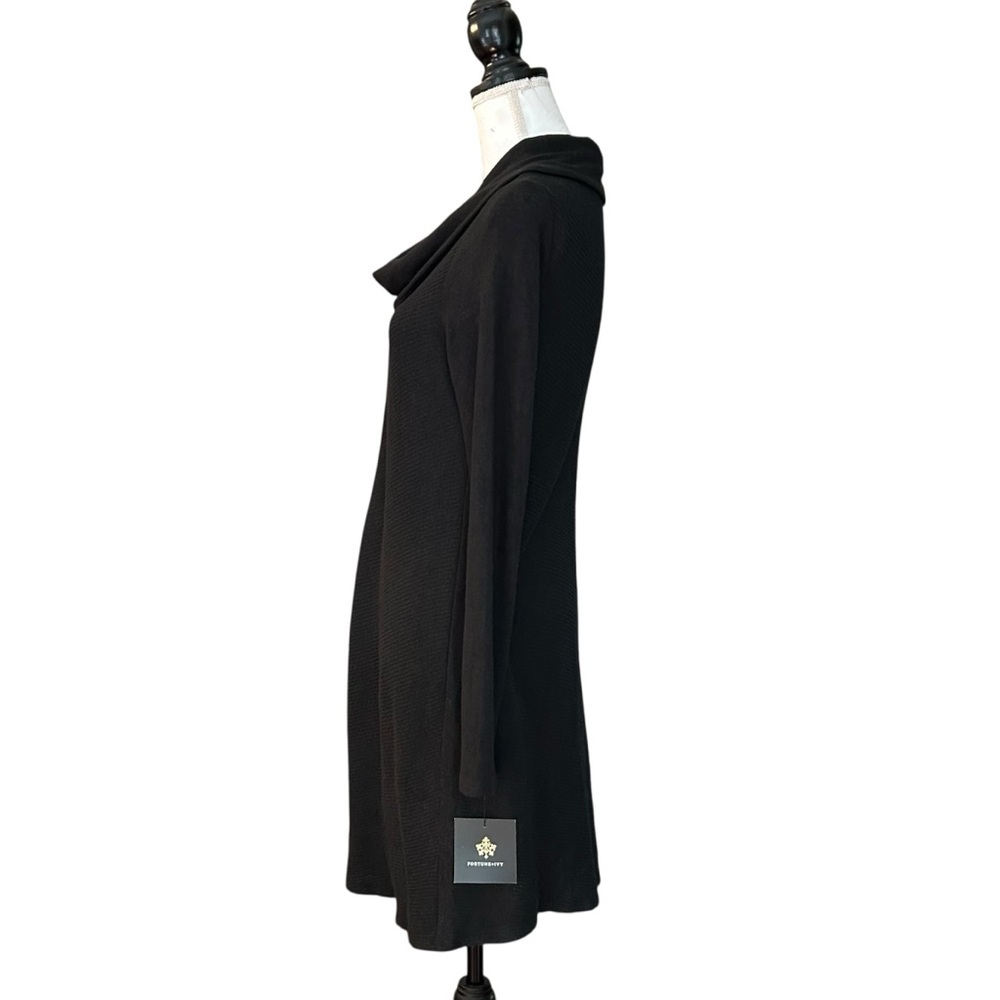 Fortune & Ivy Elisha Cowl Neck Hacci Knit Dress Women’s SZ Small in Black NEW - Picture 3 of 6